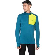 Course à pied - Homme - Turquoise Vêtements Ronhill Tech Winter Half Zip Long Sleeve T-shirt