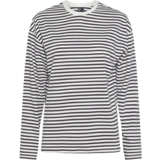 Pieces Sadie Long Sleeve Top - Cloud Dancer/Magnet