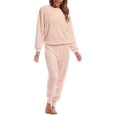 Elastane/Lycra/Spandex - Women Sleepwear Light & Shade Twosie Long Sleeve Pyjama Set - Peach