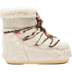 Moon Boot Icon Low Faux Fur Beads Boots - Cream