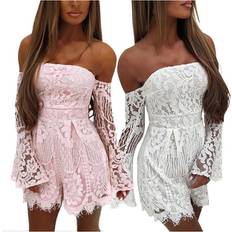 Bodies Woman Sexy Jumpsuit ladies shorts Overalls amazon Tuta lace long sleeve jumpsuits Bra Enteritos Largos De Mujer Elegantes Black One