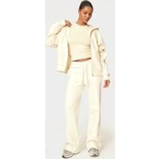 PrettyLittleThing Cream Wide Leg Oversized Joggers, White