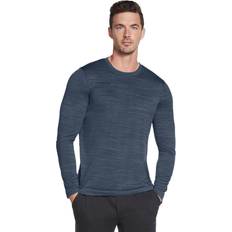 Skechers (2XL, Smoke Blue/Blue Iris) Mens On The Road Long Sleeve Crew Neck Performance T-Shirt