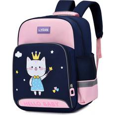 RYWOLT (Navy Pink) Astronaut Lightweight Cartoon Backpack With Large Capacity For School Kids Gender Neutral