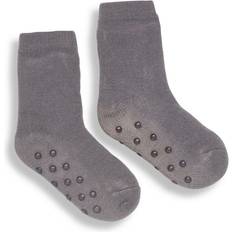 Girls Socks Ribbon Kid's Luxury Eskimo Style Fleece Socks - Grey