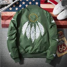 2017 Bomber Jacket Men Pilot with Patches Army Green Thin Pilot Bomber Jacket Men Wind Breaker Jacket Men Black One