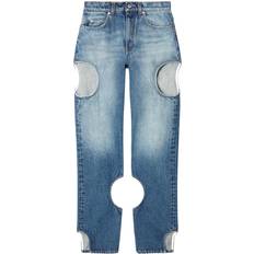 Off-White Women Jeans Off-White Meteor cut-out straight-leg jeans women Polyester/Cotton/Cotton 29 Blue