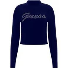 Guess Sweaters Guess Turtlenecks, female, Blue, Crew Neck Sweater