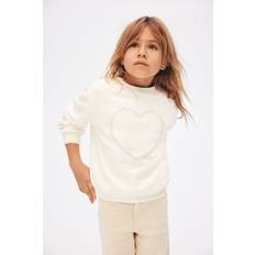 Children's Clothing H&M Girls White Motif-detail sweatshirt 8-10Y