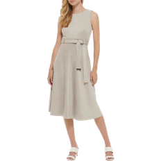 Midi Calvin Klein Belted Midi Dress - Lattte