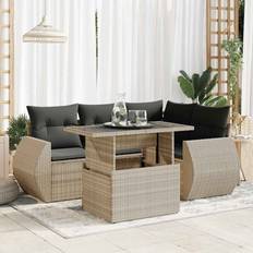 Lounge-Sets reduziert vidaXL 6-tlg Garten-Sofagarnitur mit Kissen Hellgrau Lounge-Set