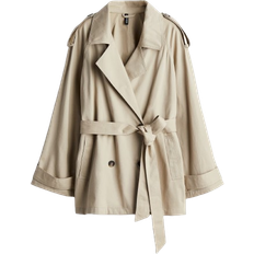 H&M XS Kåper & Frakker H&M Short Trench Coat - Light Beige