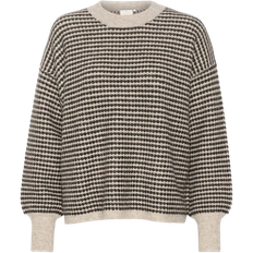 Kaffe Kaellery Pullover - Feather Grey/Black Structure