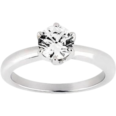 Solitaire Rings - Unisex Harry Chad Solitaire Ring - White Gold/Diamond