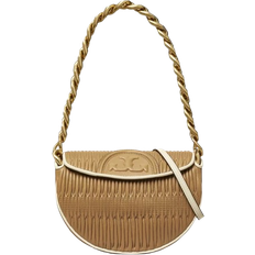 Tory Burch Mini Fleming Soft Pleated Crescent Bag - Dusty Almond