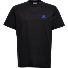 Burberry Men T-shirts Burberry Burberry-Logo Embroidery T Shirt - Black