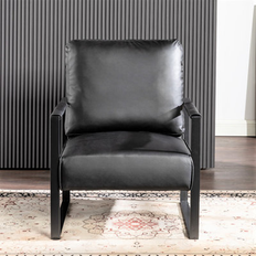 Ebern Designs Black Armchairs Ebern Designs Ramaz 25.4" W 33" H x 25.4" W x 30.3" D Armchair