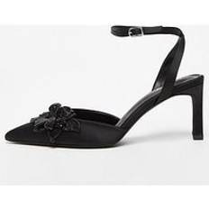 Quiz Black Floral Court Heels - Women