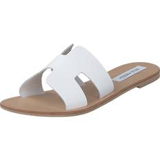 Steve Madden Tossut ja Sandaalit Steve Madden Grayson Slide Sandals - White Leather/Ruskea