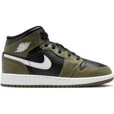 Sportschuhe Jordan Air 1 Mid Shoes - Black/White/Medium Olive