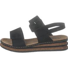 Rieker Sandals Rieker Wedge Heel Sandals - Black