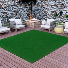 Artificial Grass Ottomanson Waterproof Indoor/Outdoor Grass Turf Rug 0.3" H x 5'3" W x 8'2" D