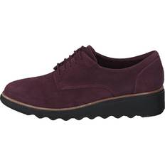 Purple - Woman Loafers Clarks Sharon Noel Burgundy Nubuck - Morado