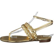 Guess Woman Slippers & Sandals Guess Rosalyn2 Gold Sandalias y Pantuflas - Dorado/Marrón