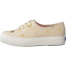 Triple Hibiscus Natrual Sneakers - Gold/Beige