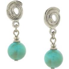 Faux Turquoise Bead Drop Earrings