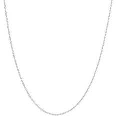 White Gold Necklaces White Gold Solid Diamond Cut Cable Chain Necklace 0.8mm