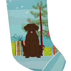 Brown Stockings Caroline's Treasures Merry Christmas Tree Chocolate Labrador Large Stocking