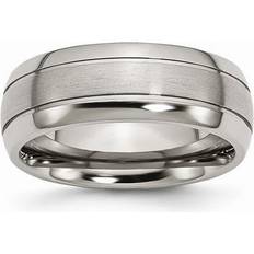 J Brand Titanium Grooved Brushed Polished Band 8 mm