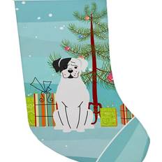 White Stockings Caroline's Treasures Merry Christmas Tree White Boxer Cooper Large Multicolor Stocking