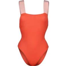 Red Swimsuits Greca Border One-Piece Swimsuit - Red