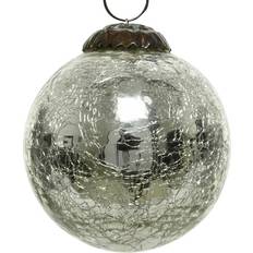 Glas Weihnachtsbaumschmuck Kaemingk Craquele Kugel Silber Weihnachtskugel Weihnachtsbaumschmuck