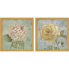 Wall Decorations Vintage Fragrance A Set of 2 13.25 H x 13.25 W x 1.0 D Framed Art