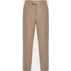 Burberry Uomo Pantaloni & Shorts Burberry Pinstriped Wool Blend Trousers - Mink