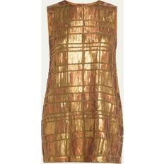 Bronze - Short Dresses Sequined Mini Shift Dress - Bronze