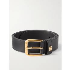 Gucci Bælter Gucci 4cm Logo-Embellished Leather Belt - Black