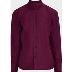 Ferragamo Camisas Ferragamo Micro Checked Long Sleeved Shirt - Red