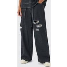 Baggy Jeans Baggy Rigid Ripped Jeans - Charcoal