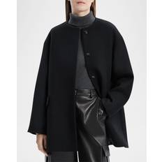 Theory Women Coats Theory Collarless Cape Coat - Black