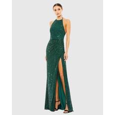 Evening Gowns - Green Dresses Mac Duggal Ieena Halter Gown - Bottle Green