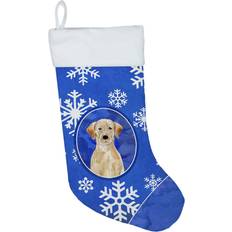 Yellow Stockings Caroline's Treasures CK3938CS Winter Snowflakes Yellow Labrador Retriever Stocking