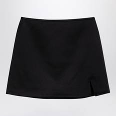 Satin Kort Kjol Dam - Svart