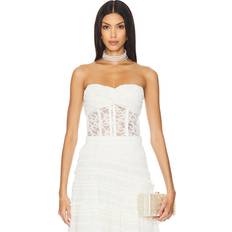 Nylon - Woman Blouses Twisted Knot Laced Corset - Ivory