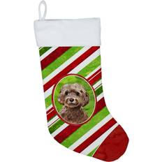 Brown Stockings Caroline's Treasures CK4053CS Christmas Snowflakes Brown Cockapoo Stocking