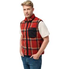 Jack Wolfskin Men Vests Jack Wolfskin Men's Fleece Gilet Felslicht Check Vest - Orange