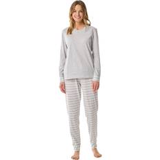 Dam - Silver Sovplagg Schiesser Casual Essentials Pyjamaset - Silbergrau-Mel